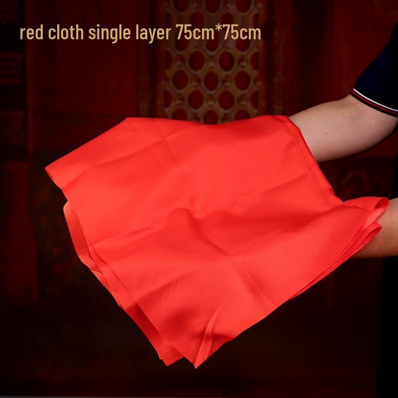 Buddha and Bodhisattva Statue with Red Silk Cloth Covering for Head and Body