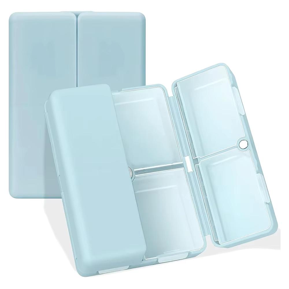 7Compartment Double Layer Magnetic Pill Box Waterproof Dust Proof Moisture Proof Multifunction Travel Pill Organizer For Vitami