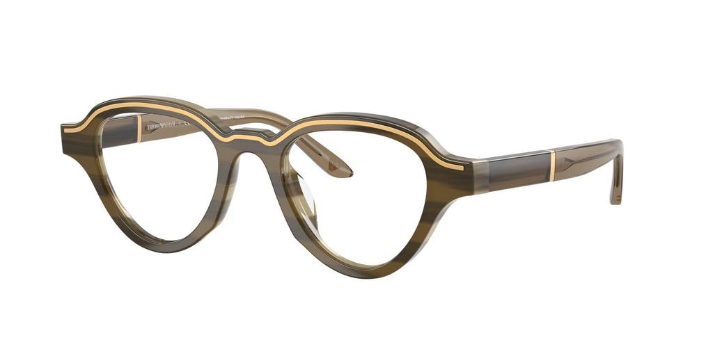 EMPORIO ARMANI SHINY BROWN ON STRIPED BEIGE 63381W47 0EA4264U sunglasses, CLEAR, 47mm,