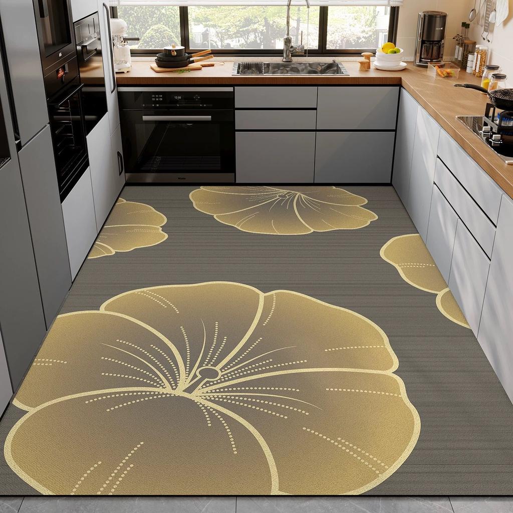 Thickened kitchen mat made of diatomaceous earth material, absorbent, non-slip, and wear-resistant; can be cut to size and used for full coverage
