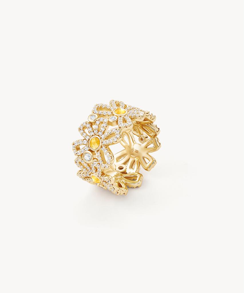Lola Rose Daisy Citrine Gemstone Women'S Cubic Ring