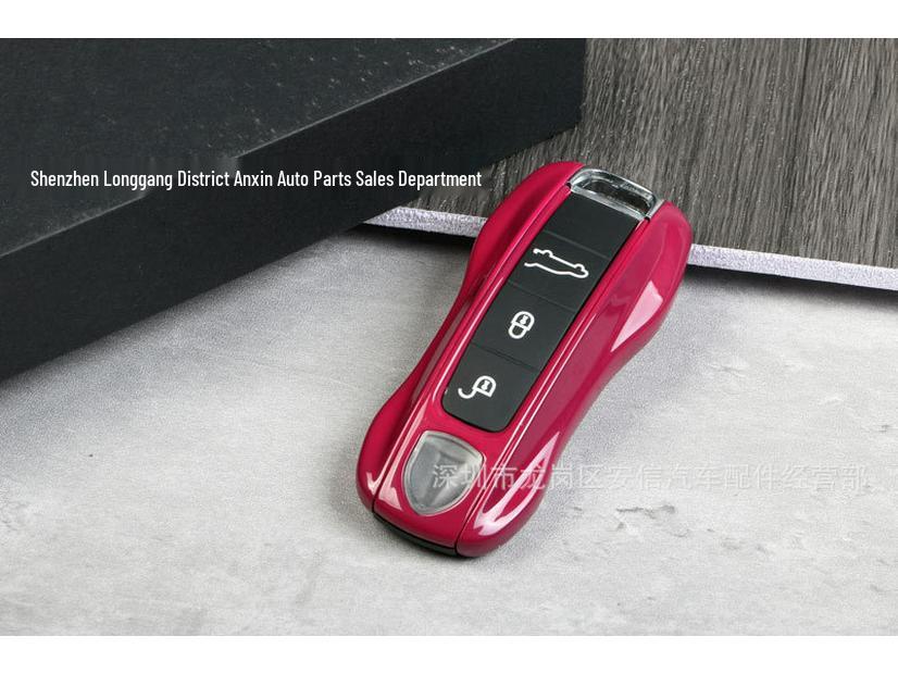 Porsche Starlight Ruby Red Key Shell for Macan, Cayenne, Panamera, 718