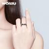 WOSTU Authentic 925 Sterling Silver Footprint Paw Dog Ring For Women Adjustable Open Balck Rings Party Fashion Jewelry CQR603
