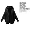 Warm Hooded Thick Long Sleeves Soft Elastic Cuff Batwing Sleeves Office Lady Jacket Pure Color Keep Warm Cozy Women Winter Coat Cardigan