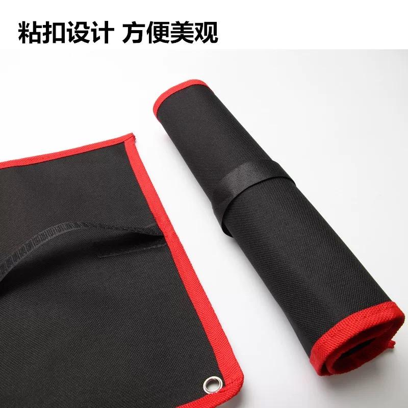 1PC Practical Canvas Tool Bag - Foldable Spanner Organizer Pouch Case Wrench Roll up Hand Tool Storage Bag for Mechanics