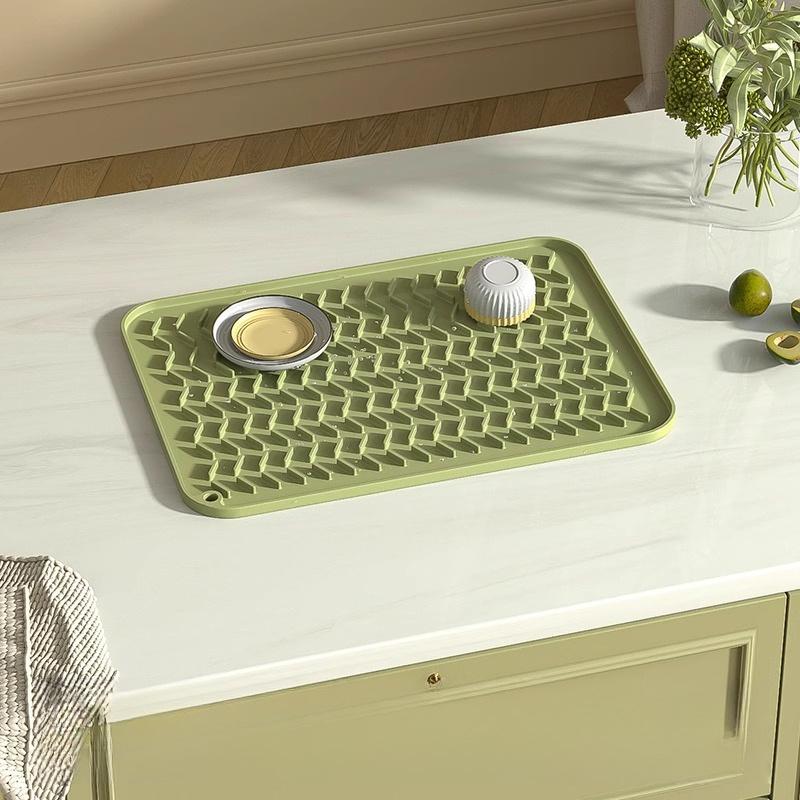 1pc Kitchen Countertop Protector with Raised Edges and Non-Slip Surface - Heat-Resistant,Scratch-Proof,Easy-to-Clean Cutting Board and Dish Drying Mat