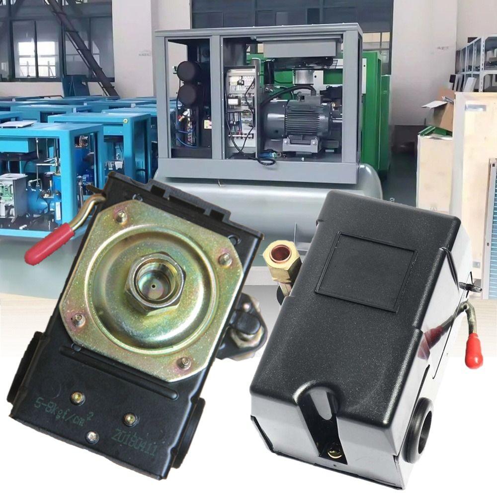 

90-120 PSI Handle Pressure Switch Replacement Parts 220V Horizontal Control Valve 5-8 Bar 1 Ports Air Pressure Controller Black