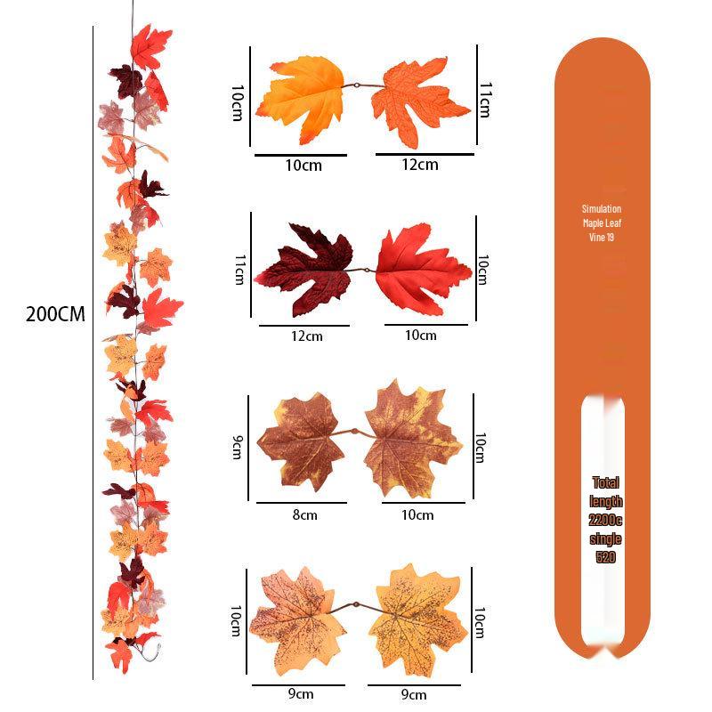 Artificial Maple Leaf Rattan Home Decor: Scenic Atmosphere Arrangement