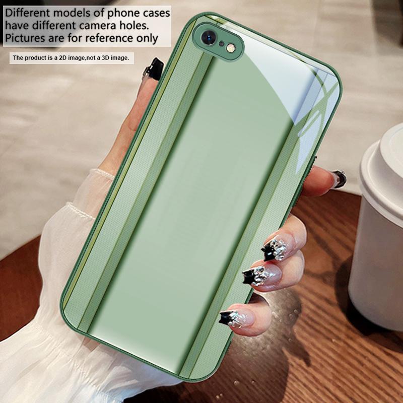 Golden Orange Border For iPhone 17 Air 16 E 15 14 13 Plus 12 Mini 11 17 Pro Max XR Xs Max 16E 7 8 Tempered Glass Phone Case