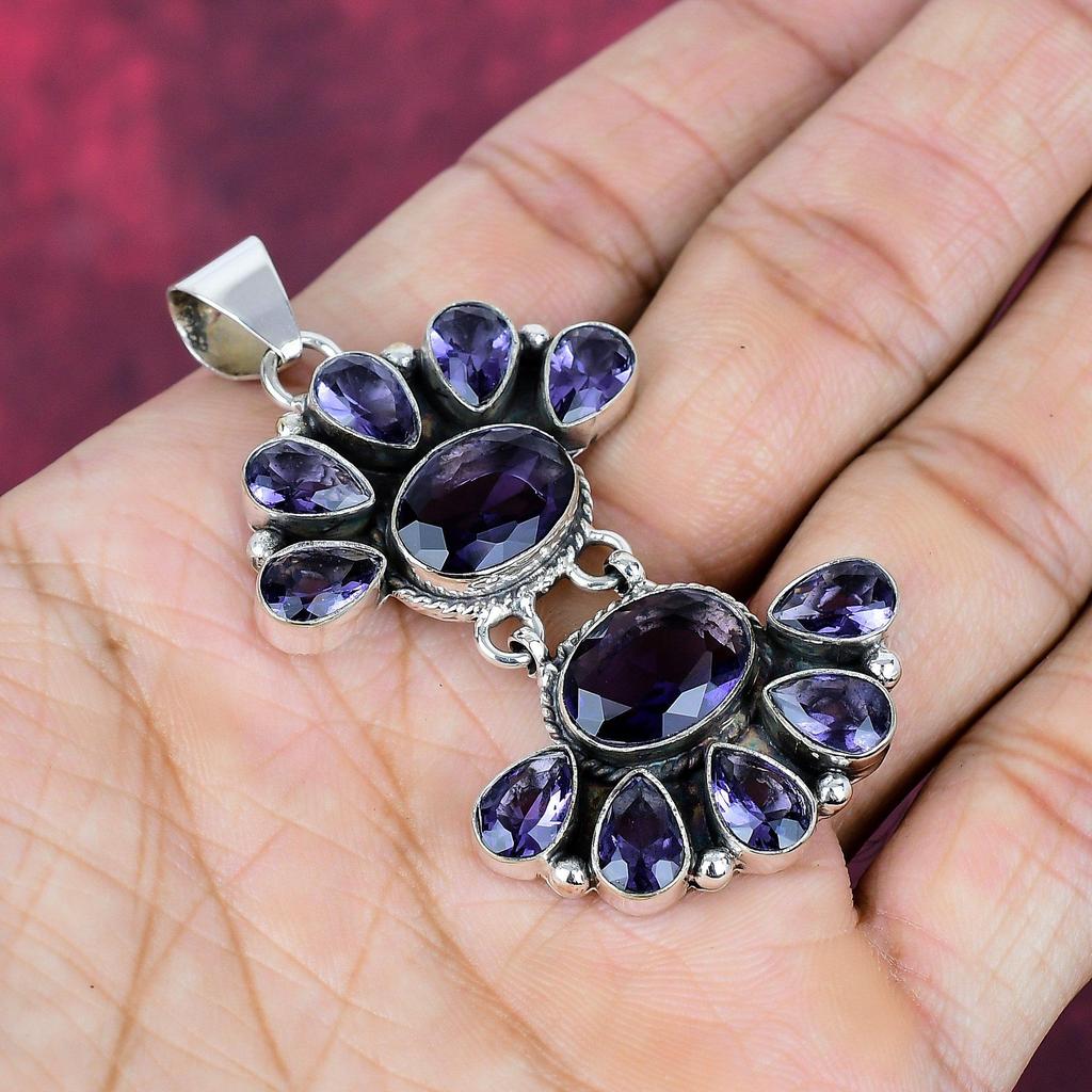 Amethyst Pendant, Gemstone 925 Sterling Silver Jewelry Pendant, Handmade Jewelry, For Anniversary Gift