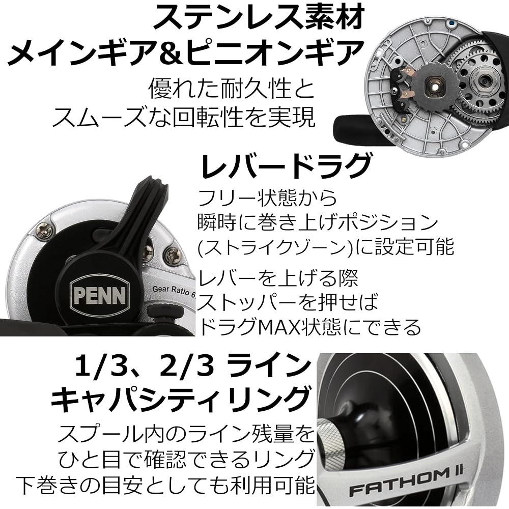 Penn Fathom II FTHII30LD2 2-Speed Offshore Jigging Reel