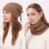 Vintage Thick Knit Beanies Cap Hat Ear Protect Dual-purpose Knitted Cap Hat Soft Multifunction Snood Scarf Women Lady Men