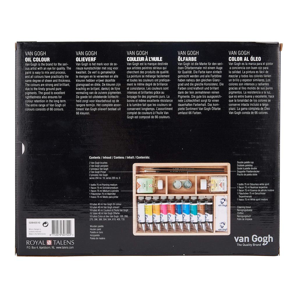 Talens Van Gogh Oil Paint Set In Wooden Box, BASIC-BOX T0284-0510