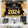 2024 Happy Graduation Hintergrund für Foto Herzlichen Glückwunsch Grad Prom Party Herzlichen Glückwunsch Absolventen Fotografie Hintergrund Dekor