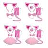 3/4/5Pcs Pig Costume Set Pig Ears Headband Pig Nose Tail Bow Tie Animal Fancy Costume Kit Accessories Party Decorations