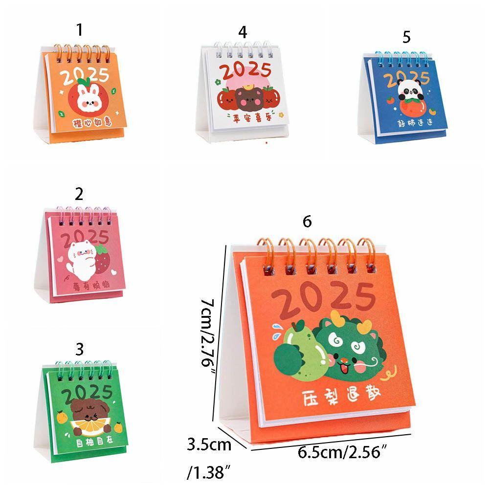 Cute 2025 Calendar Mini Mini Desktop Calendar Creative Fruit Text Calendar  Desk Check-in