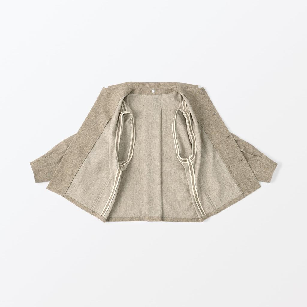 MUJI Wool Blend Shirt Size BG1QZA4A Women's Jacket, Beige, L,