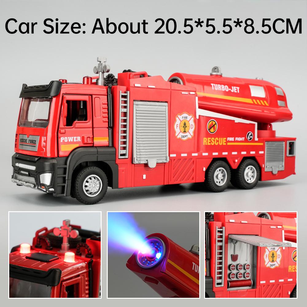 1:32 Scale Spray Water Fire Truck Car Model Toy Doors Opened Sound Light Models Spray Alloy Body Vehicle Hobby Decorations