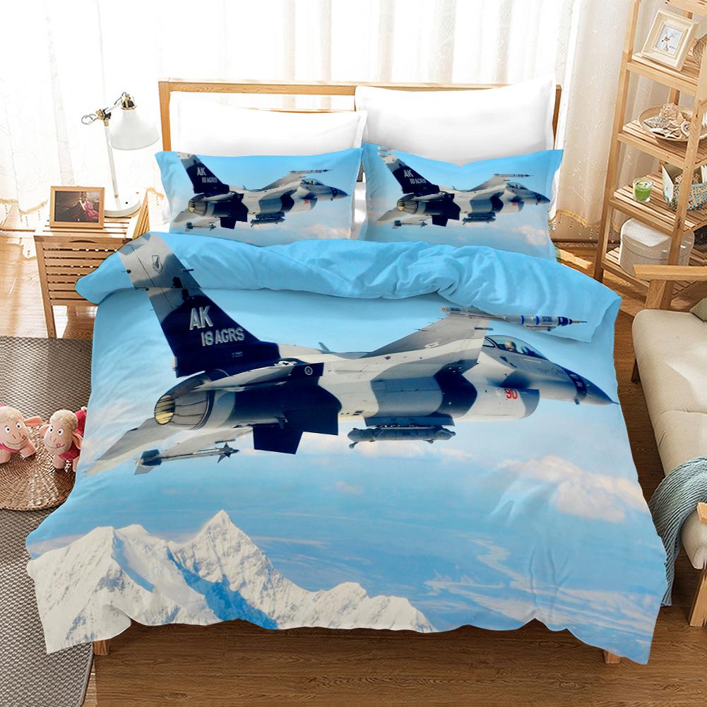 Printed 3d Airplane Bedding Set For Boys Kids Duvet Cover Sets 100% Cotton Bedroom Set Bedding Ropa De Cama Twin Double Single