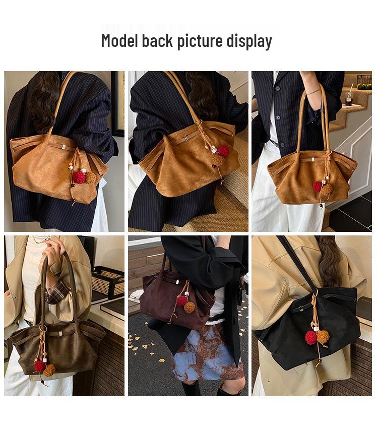 High-End Retro Suede Large Capacity Tote – Autumn/Winter Shoulder Bag