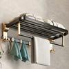 Gold Bathroom Shelf Hook Toilet Paper Holder Toilet Brush Towel Holder Space Aluminum Bathroom Hardware Set Bathroom Accessories
