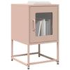 VidaXL Pink Bedside Table 36x39x60.5 Cm Cold-Rolled Steel, Side Table, Bedside Cabinet, End Table for 853327