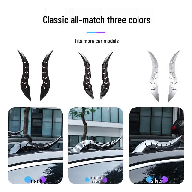 Dragon Horn Carbon Fiber Car Roof Ornament Spoiler Fin for Various Models