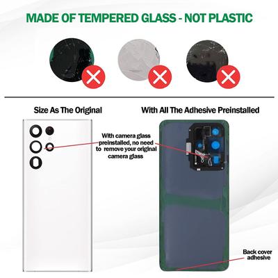 New Back Cover Glass Replacement Housing Door W/ Frame Lens for Samsung Galaxy Ultra