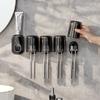 Abs Material Toothbrush Holder Wall Mount With No Drilling For Bathroom Storage