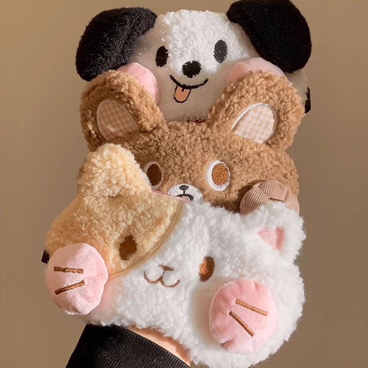 Kreskówkowa Urocza Pluszowa Maska do Spania na Oczy dla Kobiet i Studentów