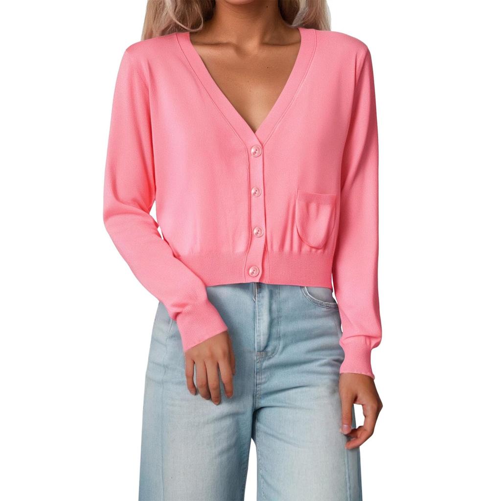 Cardigan For Women Button Down Long Sleeve Open Front Knit Cardigan Sweater V Neck Tops Fall Fashion Outfit
