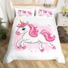 Unicorn Bedding Set Full QueenCartoon Rainbow Animal Comforter Cover Kids Girls Glitter Unicorn Duvet Cover Kawaii Quilt Cover