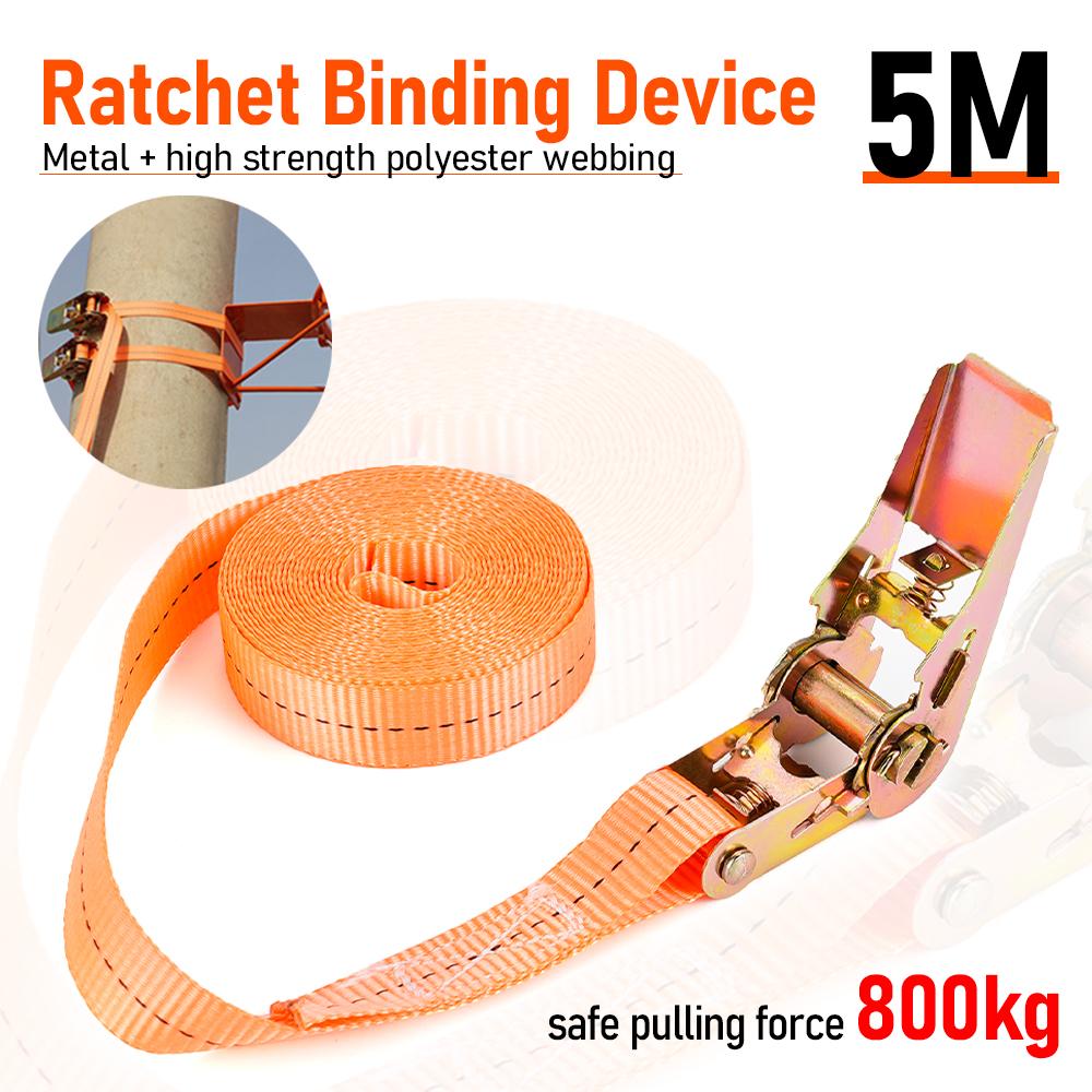 

Оранжевый 5M Портативный Прочный Грузовой Ремень Для Багажа Крепкий Ремень С Храповым Механизмом С Металлической Пряжкой