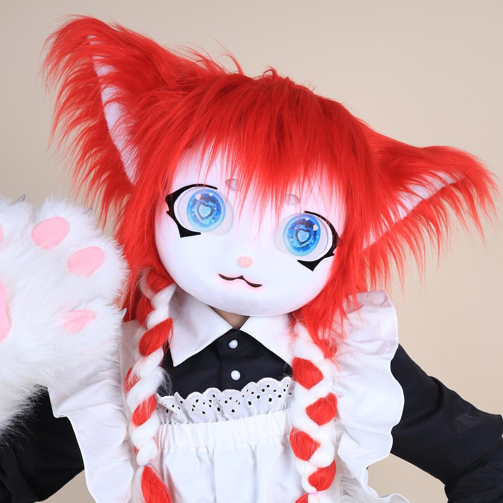 Animal Head Cat Fursuit Cut Mask Halloween Cosplay Party Costume Props