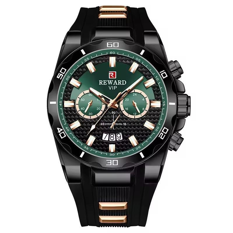 Chronograph Quartz Watch for Men Luxury Big Dial Military Sport Wristwatch Waterproof Silicone Strap Male Clock