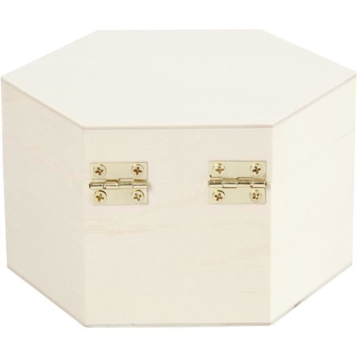 Jewelry Box - Creotime - 12 X 7 Cm - MDF - Unisex - Brown, Transparent