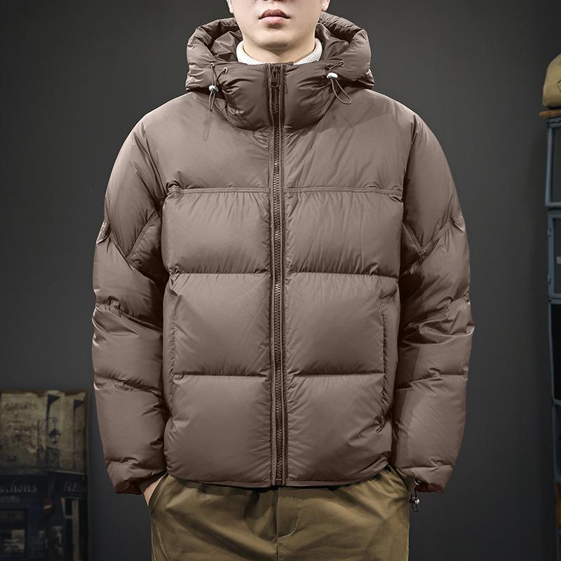

Men s Trendy High-End Short Hooded Down Jacket - 90% Duck Down, Thickened, Warm, Simple Winter Puffer Coat M for 100-120 jin шампанського