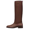 Coach Leather Round Toe Zipper Knee High Boots Women boots Brown CW733-CWH