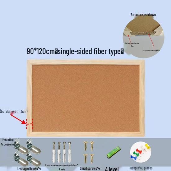 Pine Wood Frame Cork Bulletin Board for Photo Display and Kindergarten Decor