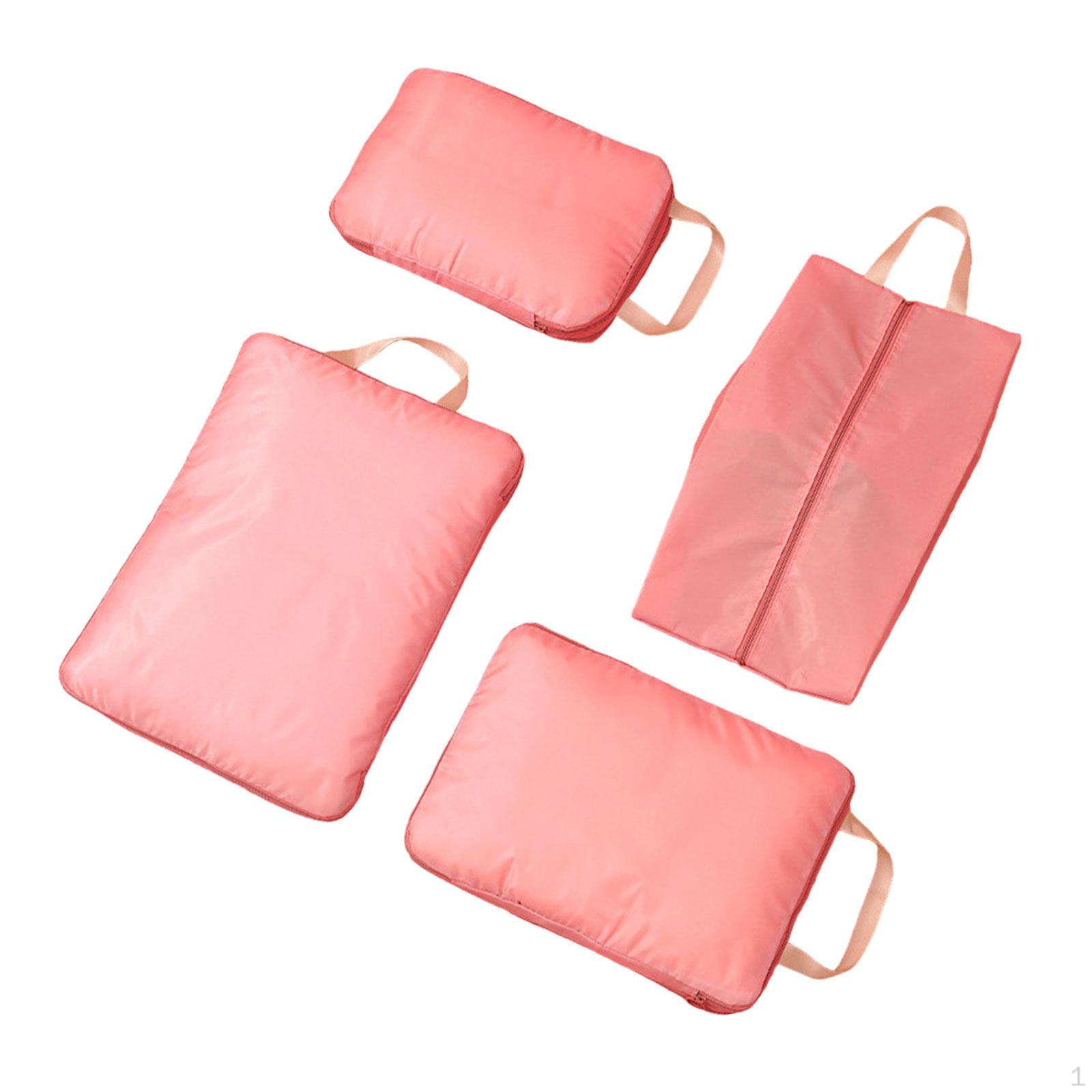 

4 Pack Luggage Packing Cubes, Lightweight Travel Bags, Cubes for Family Staycations, Gym, рожевий