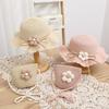 Kids Girls Flower Summer Caps Fashion Children Sunscreen Sun Hat Straw Hat Bag for Beach Baby Accessories for 2-8 Years Kids
