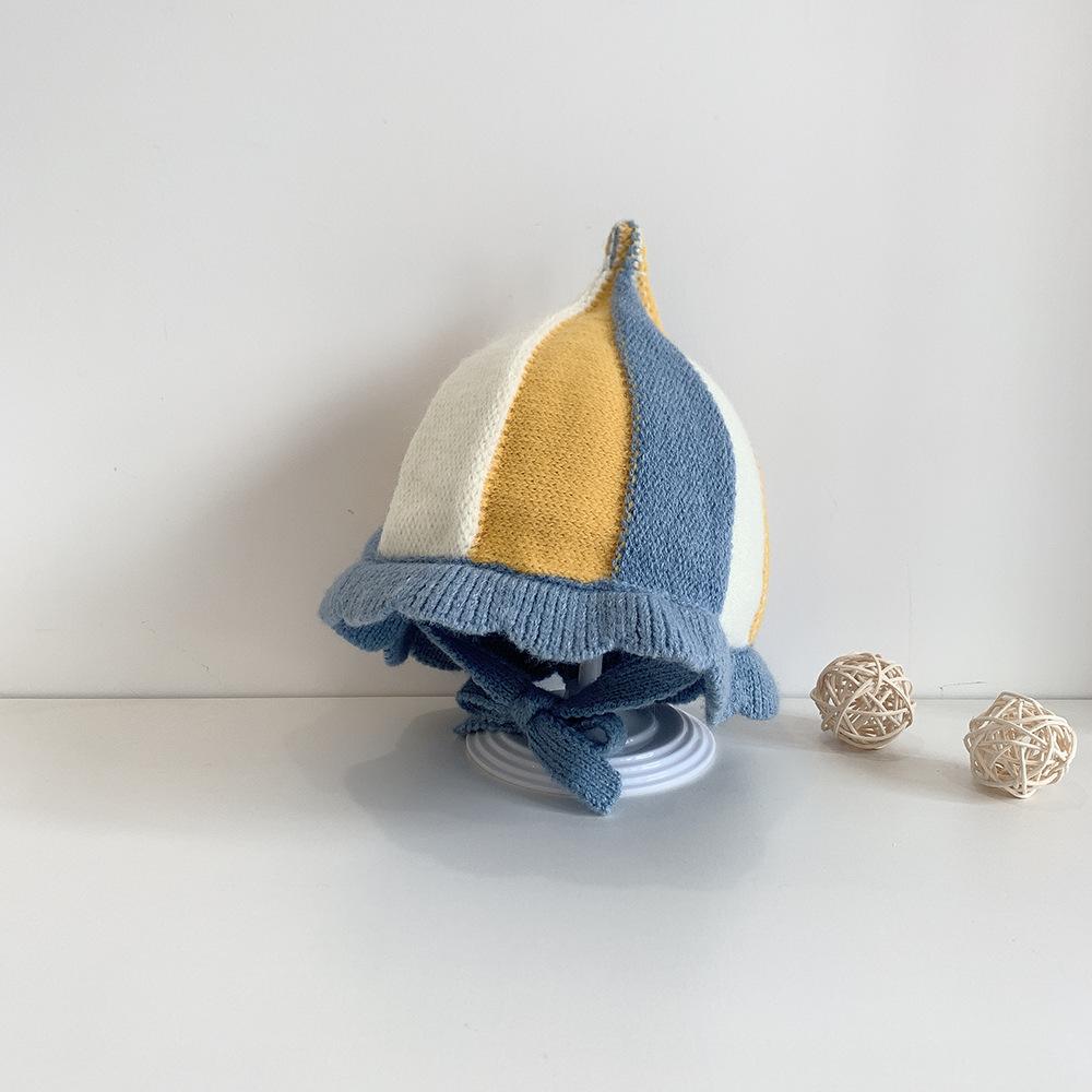 

Зимняя детская шапка 0-3 лет, детская теплая вязаная вязка, цветные детские аксессуары, шапки-бини для девочек и мальчиков, шапки-бини для детей ясельного возраста 47-52cm синий