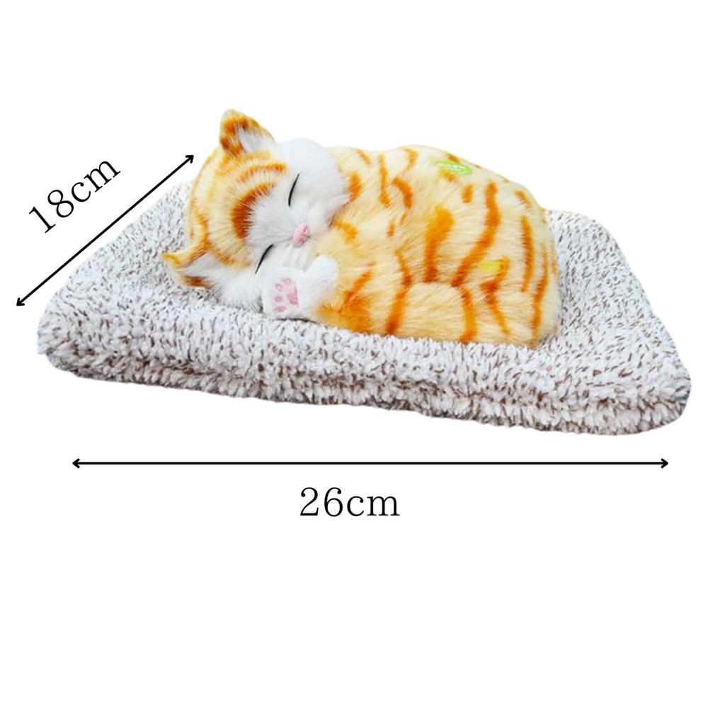 Cat Figurine Stuffed Animal Realistic Brown Tabby Cute Lifelike Kitten Model Goods Gift