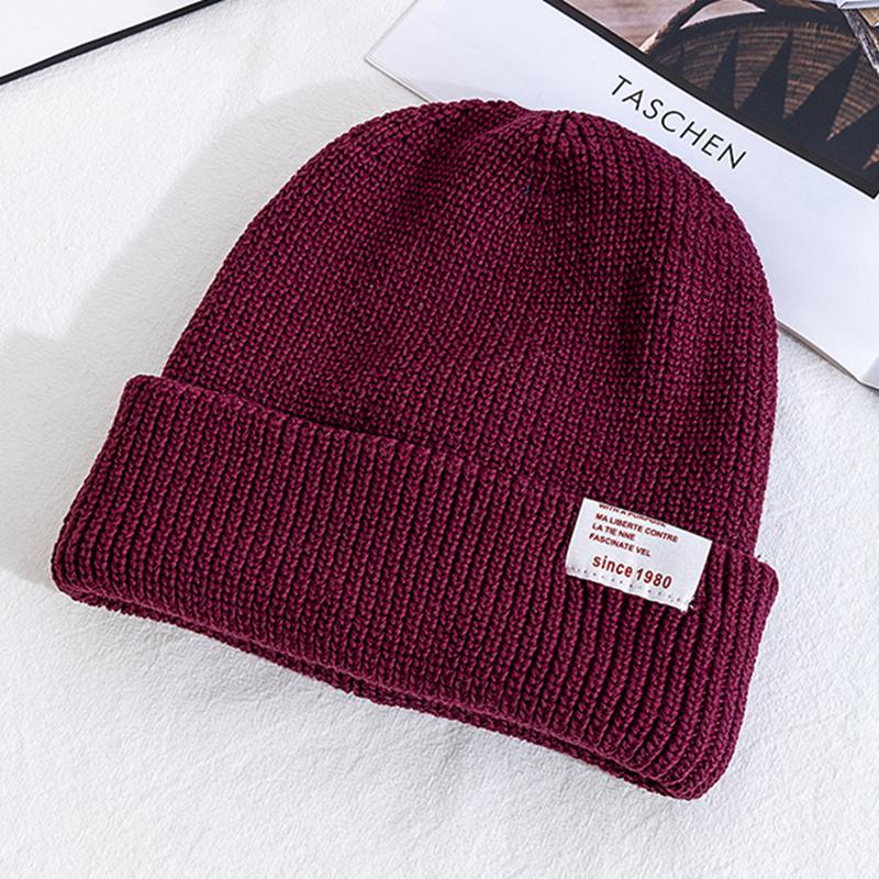 Women's Winter Hats Casual Candy Color Beanie For Female Streetwear Warm Knitted Hat Outdoor Knitted Hat