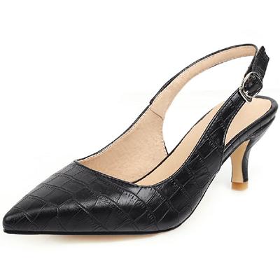 Mode Slingback Sandalen Dames Zomer Casual Mode Puntige Neus Slangenleer Schoenen Voor Dames Lage Hakken Comfort Mules Feest Schoenen Dames