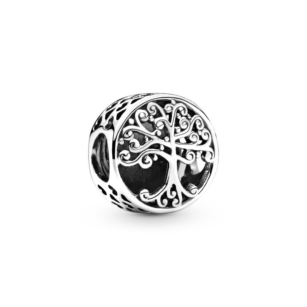 Charm-Anhänger „Familie immer umkreist“ aus S925er Silber „Love Mum“ Serie für Damenarmbänder, Zubehör zum Selbermachen als Geschenk zum Muttertag