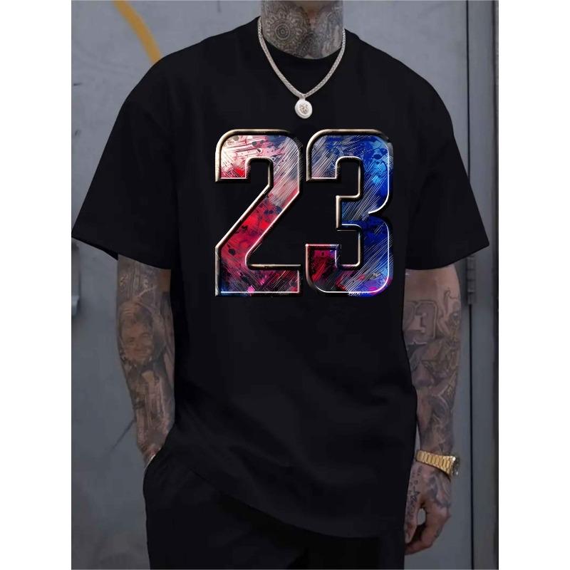 

Men S T-Shirt Featuring a Colorful Graphic Design | Relaxed Fit Crew Neck Short Sleeves | Sporty Casual Summer Top 4XL чорний