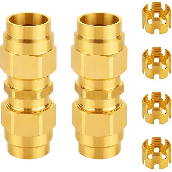 Brass DOT Air Brake End Fitting, Dazakoot 1/2” OD Union Tubing for J1402 Air Brake Hose, Air Brake Hose Fitting for Replace Semi Truck Air Brake 3/8  Union