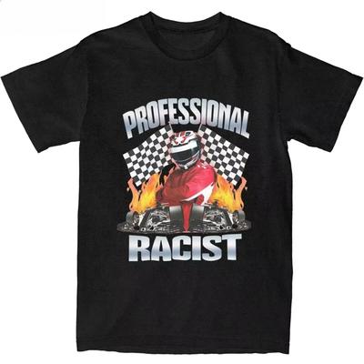 Camiseta Unisex de Algodón Harajuku Cuello Redondo Manga Corta Casual Camiseta Superior Hombres Camiseta Racista Certificado Profesional Racing Meme