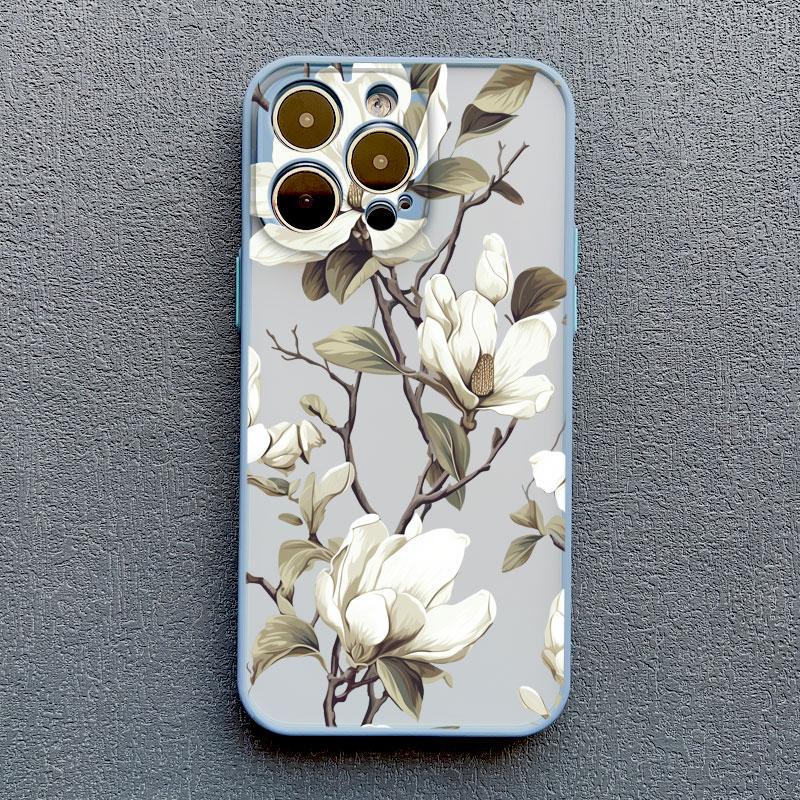 Magnolia Flower Phone Case For iPhone 17 16 15 14 Plus Pro Max 13 12 11 Pro Max Mini X XR XS 16 15 Plus Shockproof Back Covers